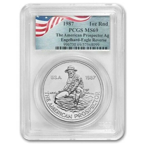 1987年 1オンス シルバーラウンド - エンゲルハード MS-69 PCGS (イーグルリバース)｜WORLD RESOURCE【QUEEN店】