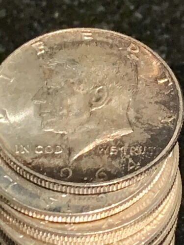 1964年ケネディ・ハーフドル 20枚ロール 額面10ドル 90%銀貨