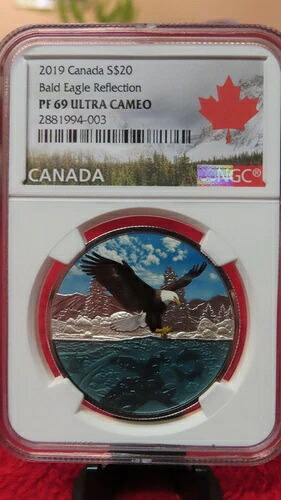 2019年 リフレクションズ ハクトウワシ 20ドル 1オンス .9999 シルバーコイン NGC PF69｜WORLD RESOURCE【QUEEN店】 96,195円