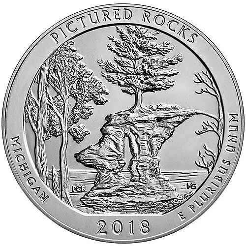 2018年 5オンス ATB ピクチャードロックス国立湖岸銀貨|WORLD RESOURCE【QUEEN店】