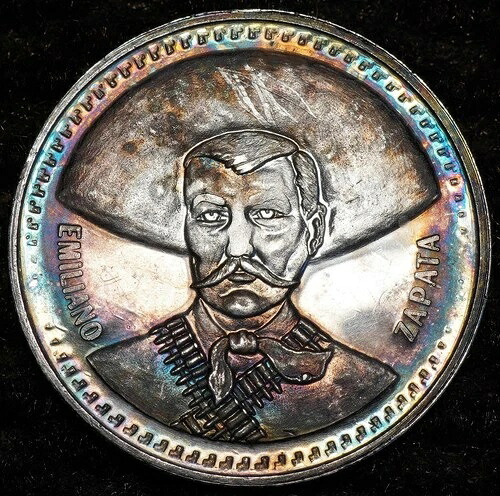 エミリアーノ・サパタ メキシコ革命期 TONED 1oz 999 ファインシルバー ラウンド C6414|WORLD RESOURCE【QUEEN店】