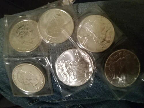 2011年 シルバーイーグル メープルリーフ ロット 6オンス 6オンス 銀貨 米国 カナダ 地金