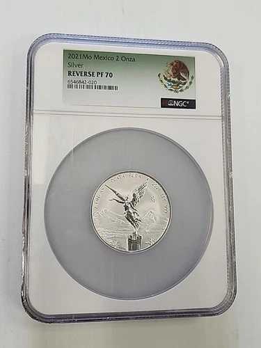 2021年 メキシコ シルバー リベルタッド リバース プルーフ 2オンス NGC PF 70 発行枚数少！大人気！
