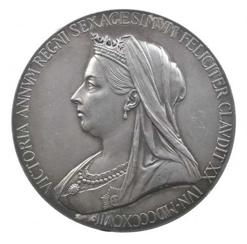 イギリス 1897年 ヴィクトリア女王 ダイヤモンドジュビリー シルバーメダル 55mm *2969
