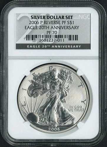2006年 P 20周年記念 イーグル シルバー 地金コイン リバースプルーフ NGC PF70 PF 70