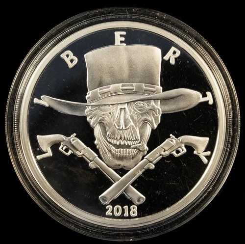 2018年 アメリカ西部の頭蓋骨 5オンス 銀貨 ガンスリンガー