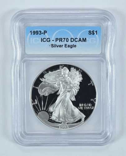 1993-P アメリカン シルバー イーグル PR70 DCAM ICG