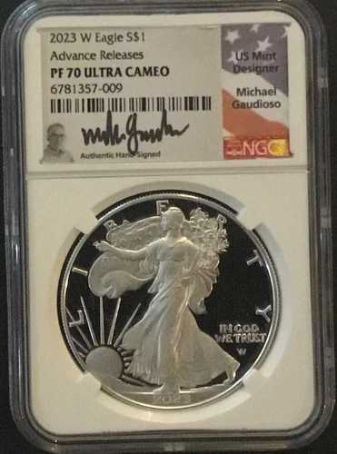2023 W プルーフ シルバー イーグル NGC PF70UC アドバンス リリース マイケル・ガウディオソ! 110,000円