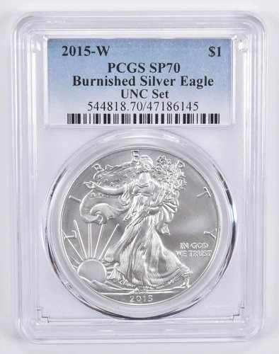 SP70 2015-W バーニッシュドシルバーイーグル アニュアルセット PCGS ブルーラベル