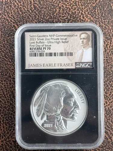 2021- セントゴーデンス - ロストバッファロー - UHR- 2オンス シルバー - NGC- REV PF70- FDOI