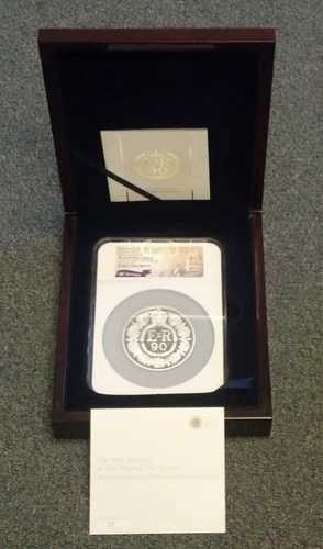 2016年 イギリス 10ポンド 5オンス シルバー クイーンズ 90周年記念 NGC PR70 (JR 54)