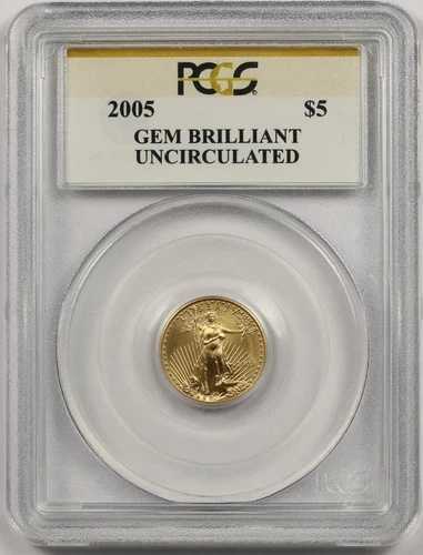 2005 年アメリカン ゴールド イーグル $5 ジェム ブリリアント 未流通 PCGS 10 分の 1 オンス 1/10 オンス