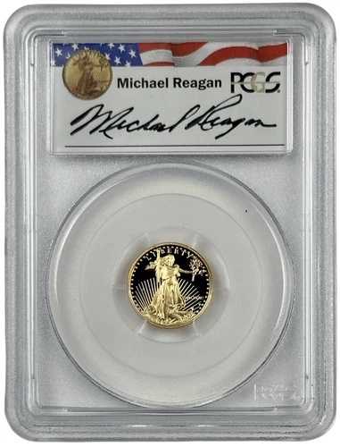 1990年 P ゴールド $5 レーガン レガシー サイン入り 1/10 オンス プルーフ アメリカンイーグル PCGS PR 69 DCAM