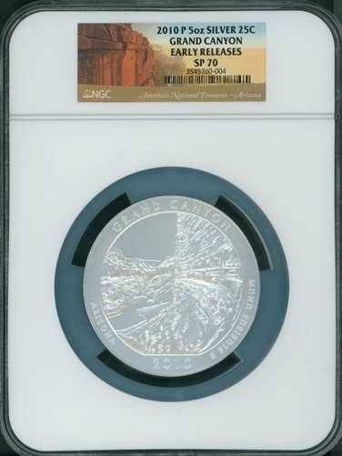 2010-P グランドキャニオン ATB 5オンス シルバー NGC SP70 SP-70 アーリーリリース E.R. ER