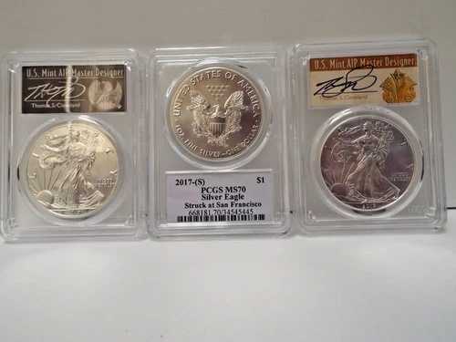 3枚セット*2017 (S)*ASE PCGS MS70 クリーブランドフリーダム、アールデコ、ネイティブ