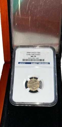 2009年 1/10オンス 5ドル アメリカン・ゴールド・イーグル ANACS MS70 アーリーリリース発行 チェリーウッドボックス