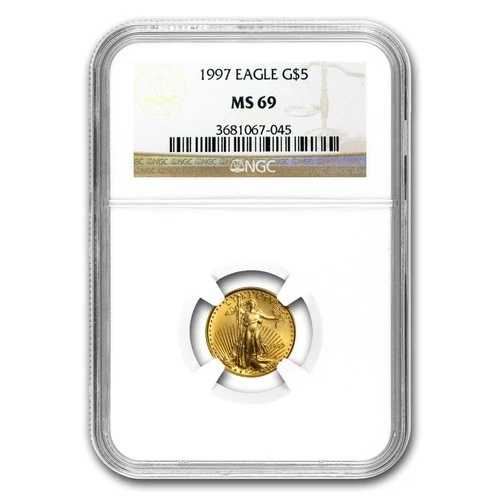 1997年 1/10オンス アメリカンゴールドイーグル MS-69 NGC