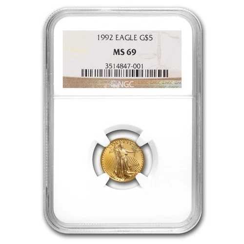 1992年 1/10オンス アメリカンゴールドイーグル MS-69 NGC