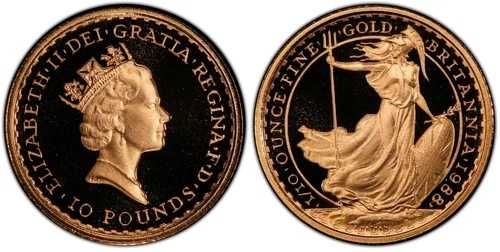 1988年 イギリス ゴールド 1/10オンス ?10 ブリタニア ~ PCGS PF69 DCAM ~ 少量発行