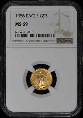 1986年イーグルG$5 NGC MS69