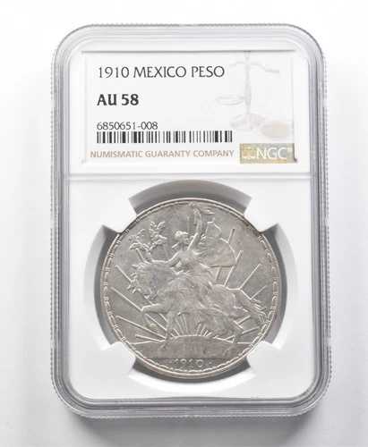 1910年 メキシコペソ AU58 NGC *8675