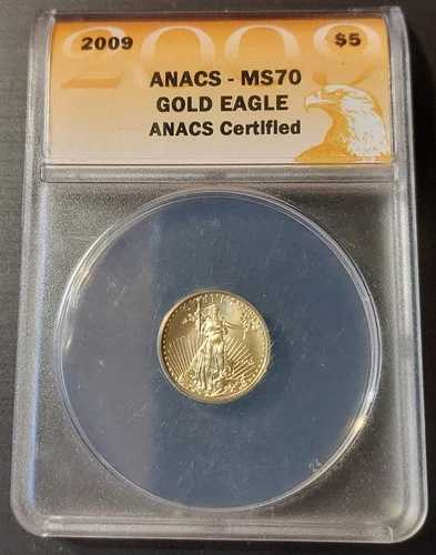 2009年 ゴールド 1/10オンス $5 ゴールド アメリカンイーグルコイン ANACS MS70 ?パーフェクトグレード AGW\u003d.10