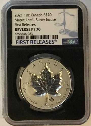 2021 $20 カナダ 1オンス シルバー スーパーインキューズ メープルリーフ NGC PF70 リバース プルーフ NR!!!