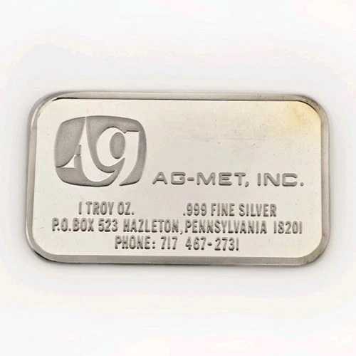 1975年 AG-MET, INC エンゲルハード ペブルバック リバース 低鋳造 1オンス ヴィンテージ シルバーバー