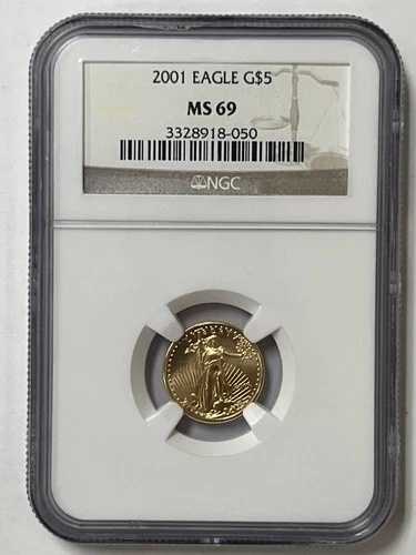 2001年 P $5 アメリカンイーグル 1/10オンス 金貨 NGC MS-69