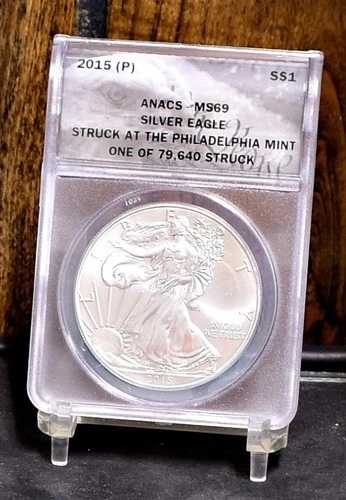 2015年 (P) アメリカン・シルバー・イーグル ANACS MS 69 79640枚中1枚 (#59386-L)