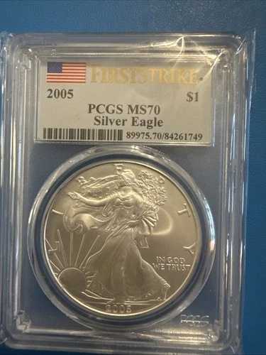 2005年アメリカンシルバーイーグルコイン PCGS MS70 ファーストストライクフラッグラベル