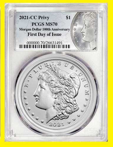 2021-CC モーガン シルバーダラー PCGS MS 70 初日発行