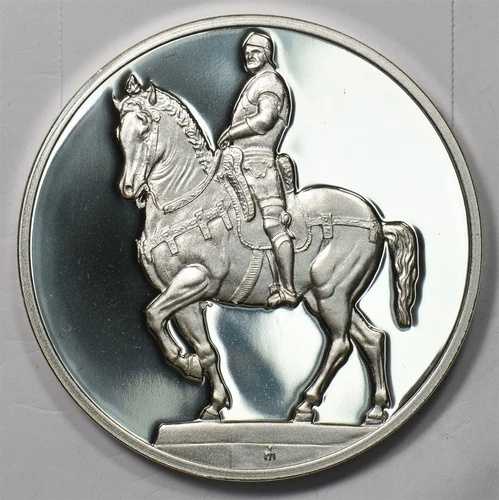 メダルスターリングシルバー重量65-67gプルーフLe Colleone Horse 1129コンバインシップ
