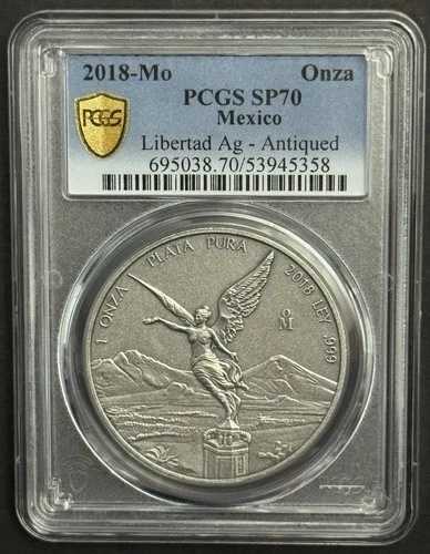 2018 メキシコ リベルタ シルバー 1 オンス アンティーク コイン PCGS SP70 アンティーク