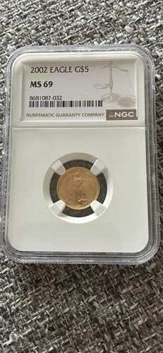 2002年 ゴールド 1/10オンス アメリカンイーグルコイン - NGC認定 MS69