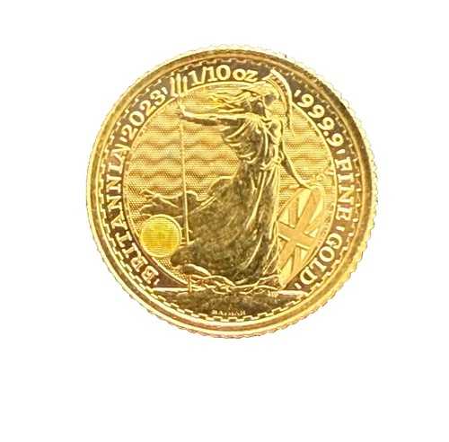 イギリス 2023 金貨 1/10オンス 10ポンド UNC ブリタニア