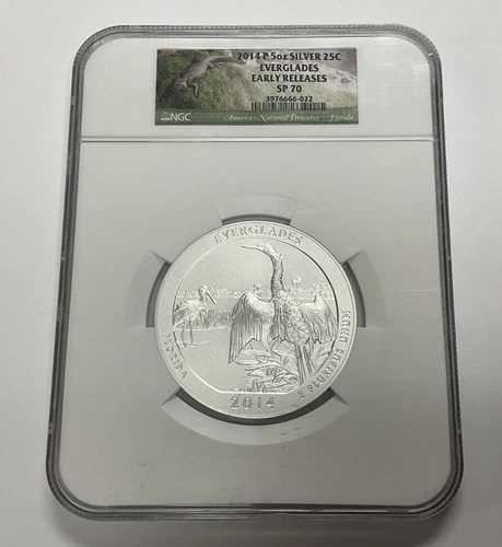 2014-P エバーグレーズ フロリダ NP ATB 5 オンス シルバー NGC SP70 ファースト リリース FR F.R.