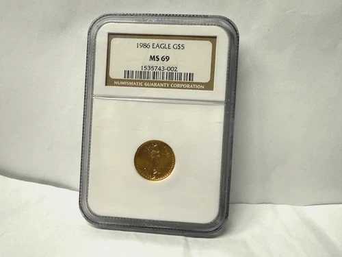 1986年 5ドル金貨イーグル 1/10オンス 初発行年 NGC MS69