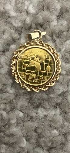 中国 5元 1989年 パンダ 0.999ドル 純金貨 ペンダント付き