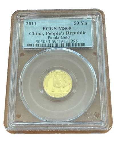 中国 2011年 金貨 1/10オンス 50元 PCGS MS69 パンダ