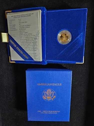 ?? 1995年 5ドル 1/10オンス アメリカンゴールドイーグル プルーフコイン BU UNC COA付き