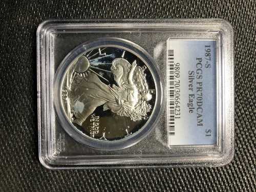 10) 1987-S $1 PCGS PR70 DCameo アメリカン (プルーフ シルバー イーグル) - PR70 レア 1オンス Q