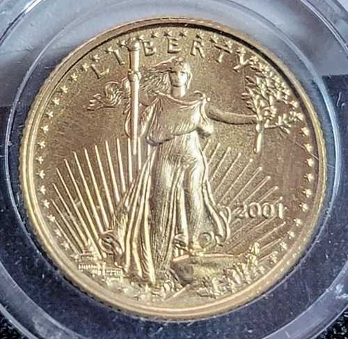 2001年 $5.00 1/10オンス ゴールドイーグル - 未使用 BUコンディション