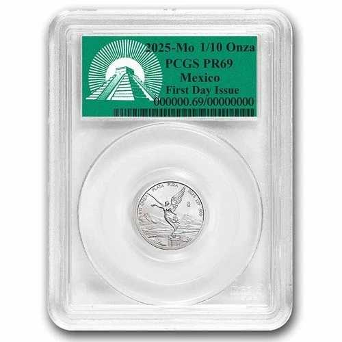 2025年 メキシコ 1/10オンス シルバー プルーフ リベルタッド PR-69 PCGS (FDI)