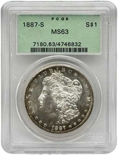 1887-S モルガン銀貨 PCGS MS63 CAC｜WORLD RESOURCE【QUEEN店】