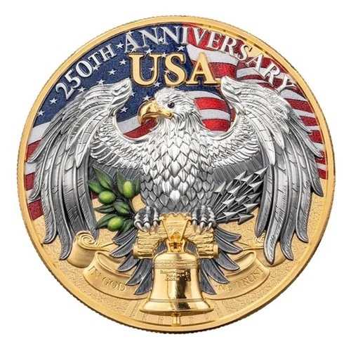 団結して立ち向かう：米国独立 250 周年記念 金メッキ銀貨アンティークコイン