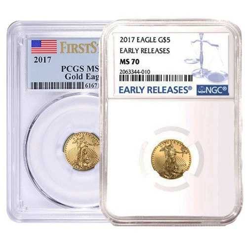 1/10オンス アメリカンゴールドイーグルコイン MS70 (ランダム年、ラベル、PCGS または NGC)