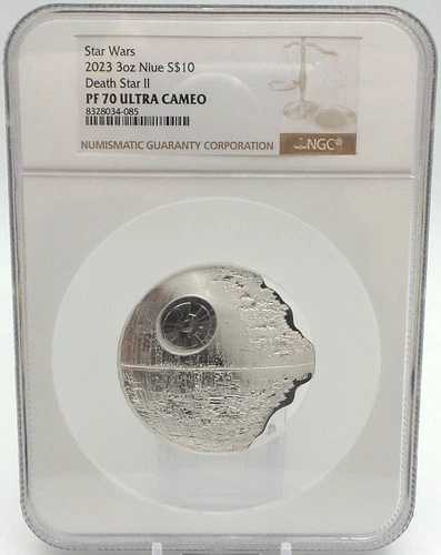 2023年 スターウォーズ デス・スター II 3オンス ニウエ S$10 コイン PF 70 ウルトラカメオ NGC - F133