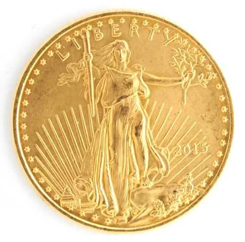 アメリカ合衆国 2015年 アメリカンイーグル 5ドル 1/10オンス .917 純金貨 地金