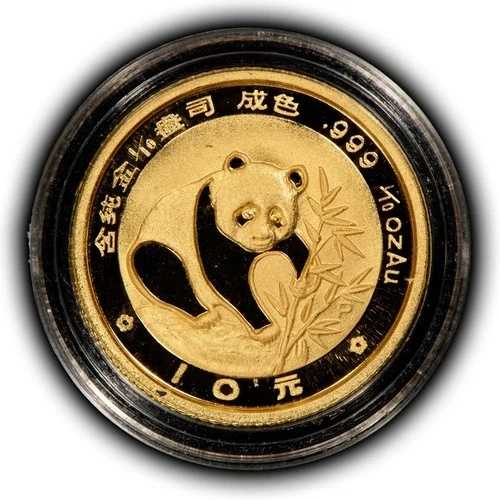 1988年 中国 10元 1/10 オンス ゴールドパンダ コイン-プルーフ-オリジナル カプセル - G5847-